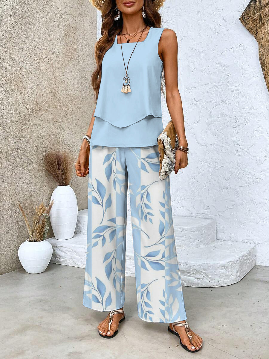 Alba | Stylish Floral Top and Trouser Set